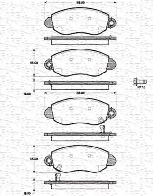 MAGNETI MARELLI 363702161217 -  Комплект тормозных колодок, дисковый тормоз